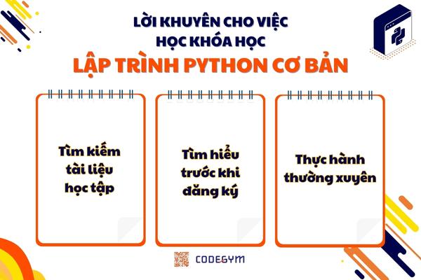 Lời khuyên cho việc học Khóa học lập trình Python Cơ bản