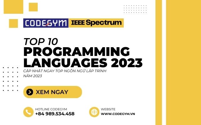 Top ngôn ngữ lập trình 2023 theo IEEE Spectrum