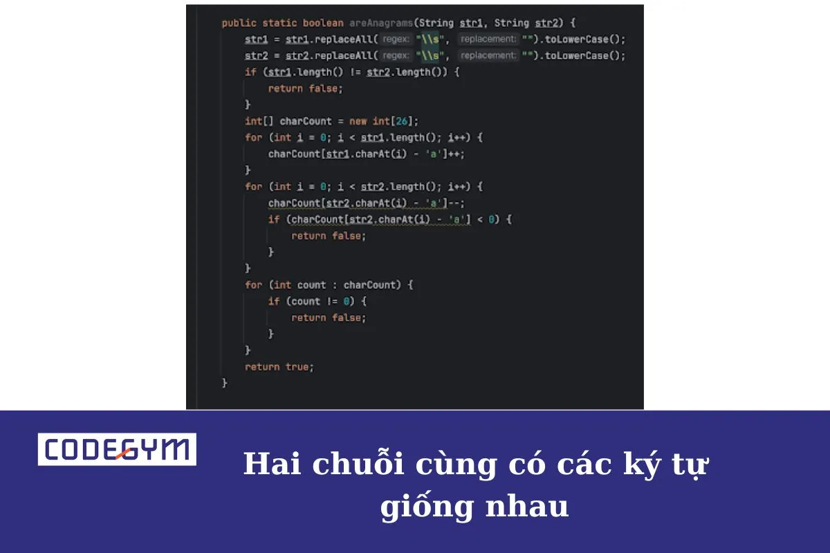 Mỗi ngày 1 thuật toán - Bài toán tìm 2 chuỗi cùng có các ký tự giống nhau 