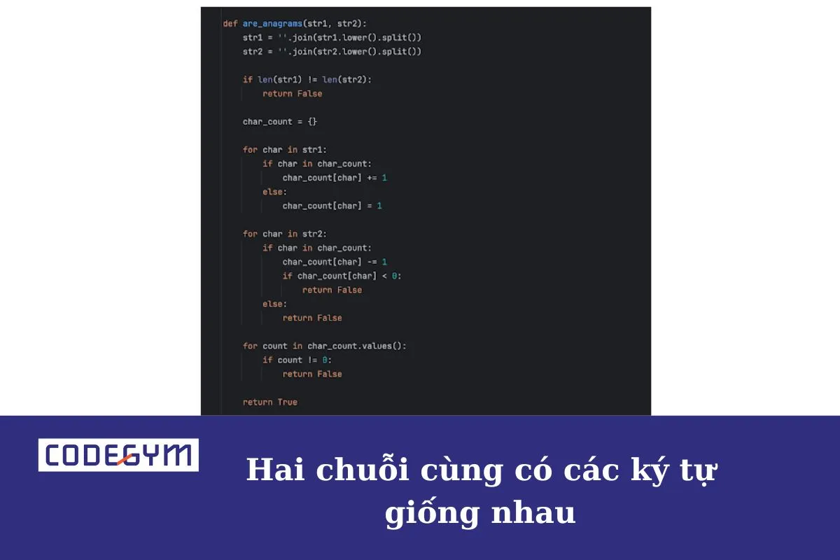 Mỗi ngày 1 thuật toán - Bài toán tìm 2 chuỗi cùng có các ký tự giống nhau 