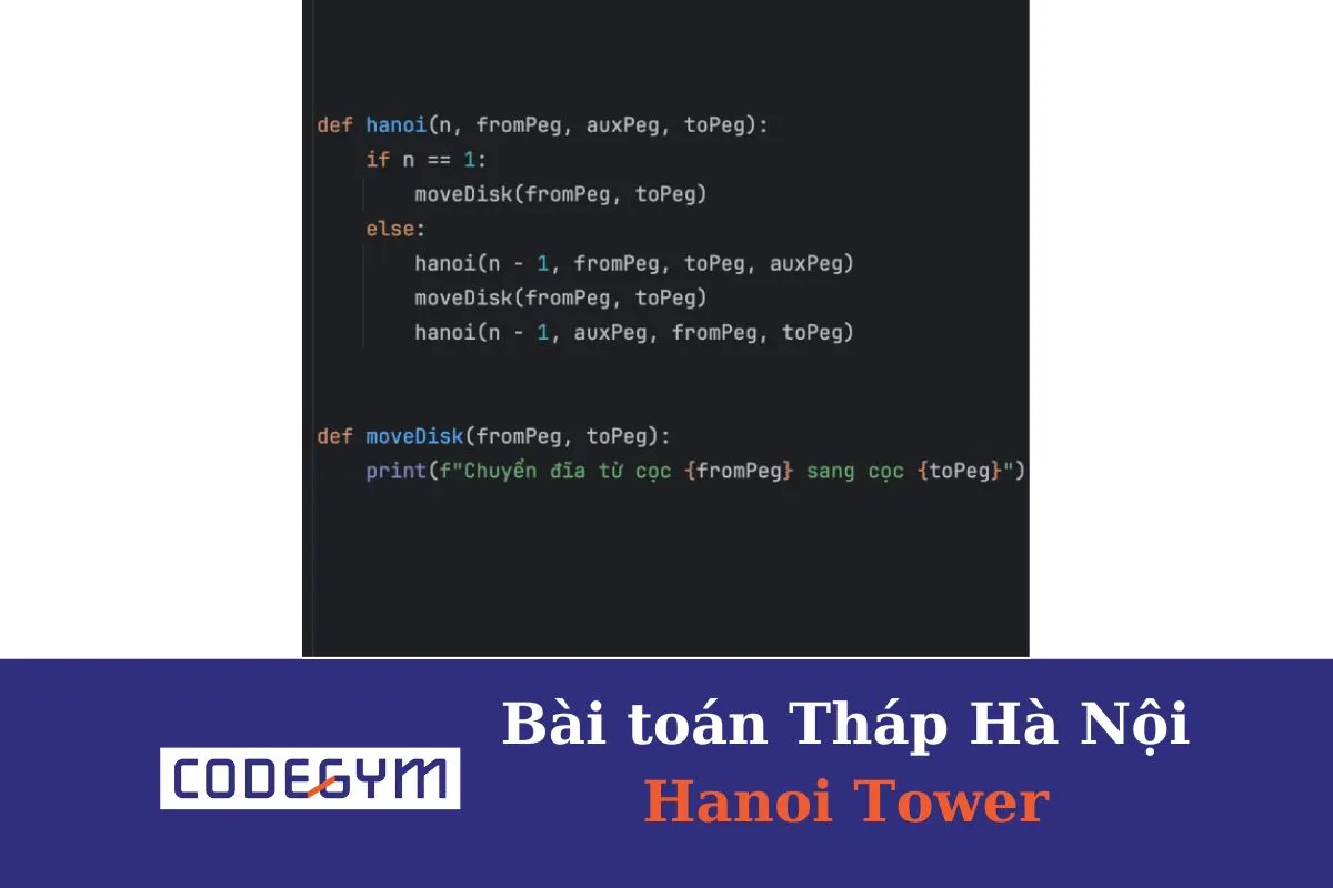 [Mỗi ngày 1 thuật toán] Bài toán Tháp Hà Nội 