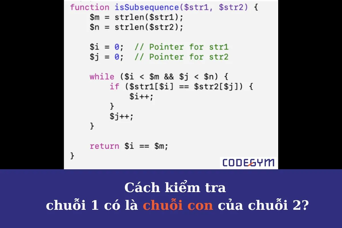 [Mỗi ngày 1 thuật toán] Kiểm tra chuỗi 1 là chuỗi con của chuỗi 2