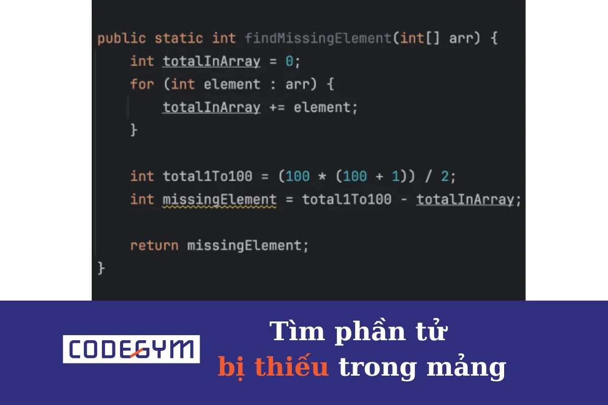 [Mỗi ngày 1 thuật toán] Tìm phần tử bị thiếu trong mảng