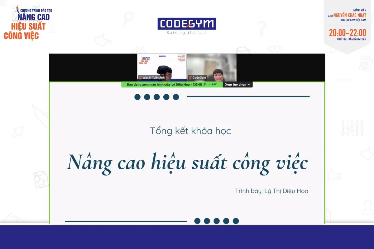 Tổng kết khoá học Nâng cao hiệu suất công việc 