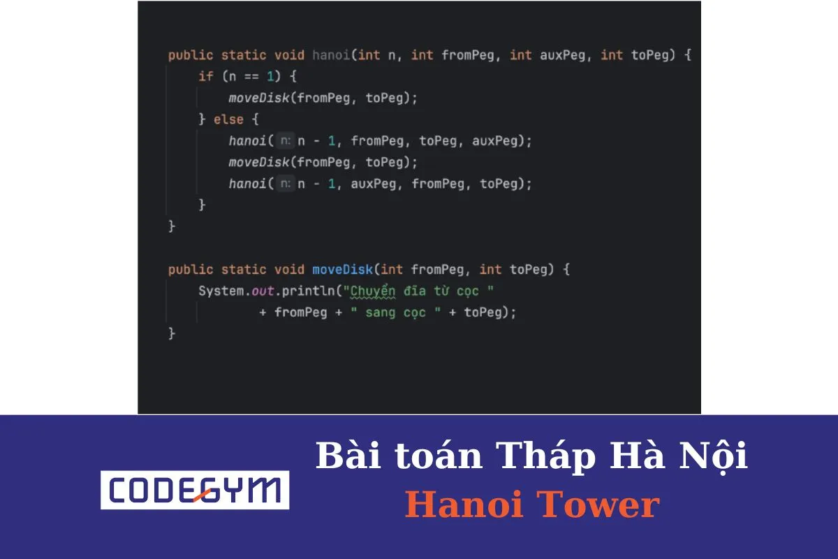 [Mỗi ngày 1 thuật toán] Bài toán Tháp Hà Nội