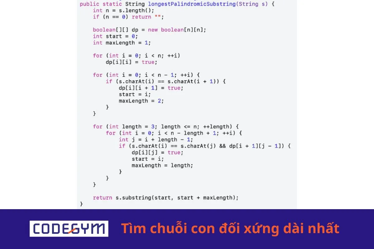 [Mỗi ngày 1 thuật toán] Tìm chuỗi con đối xứng dài nhất