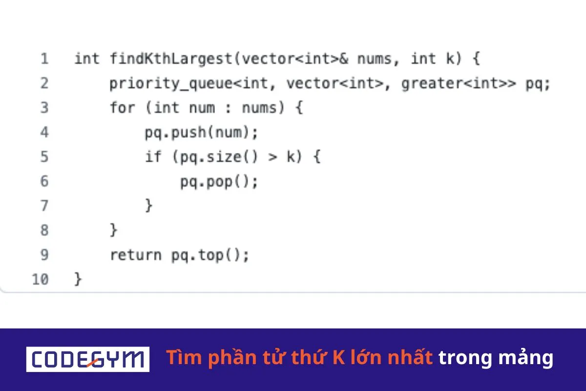 [Mỗi ngày 1 thuật toán] Tìm phần tử thứ K lớn nhất trong mảng