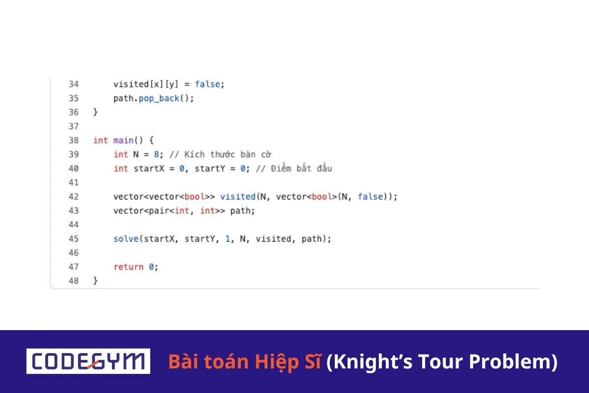 [Mỗi ngày 1 thuật toán] Bài toán Hiệp Sĩ - Mã đi tuần (Knight’s Tour Problem)