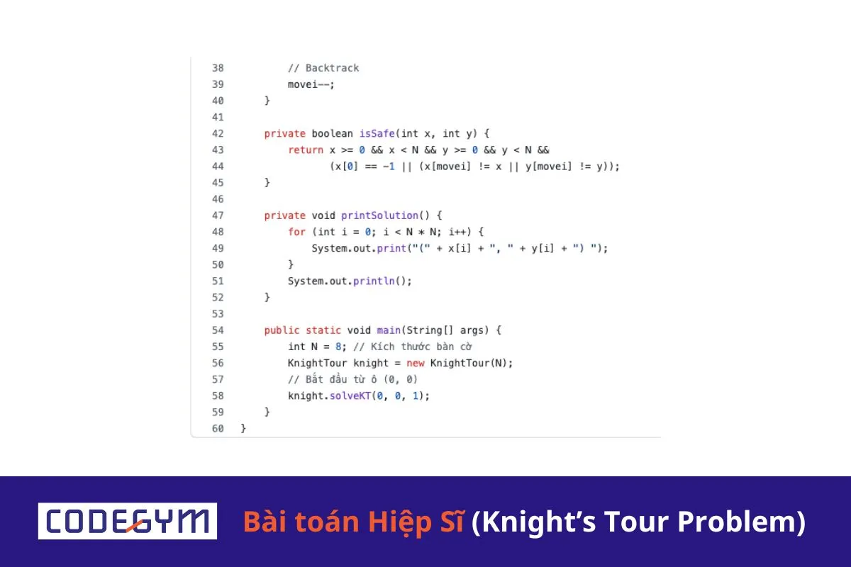 [Mỗi ngày 1 thuật toán] Bài toán Hiệp Sĩ - Mã đi tuần (Knight’s Tour Problem)