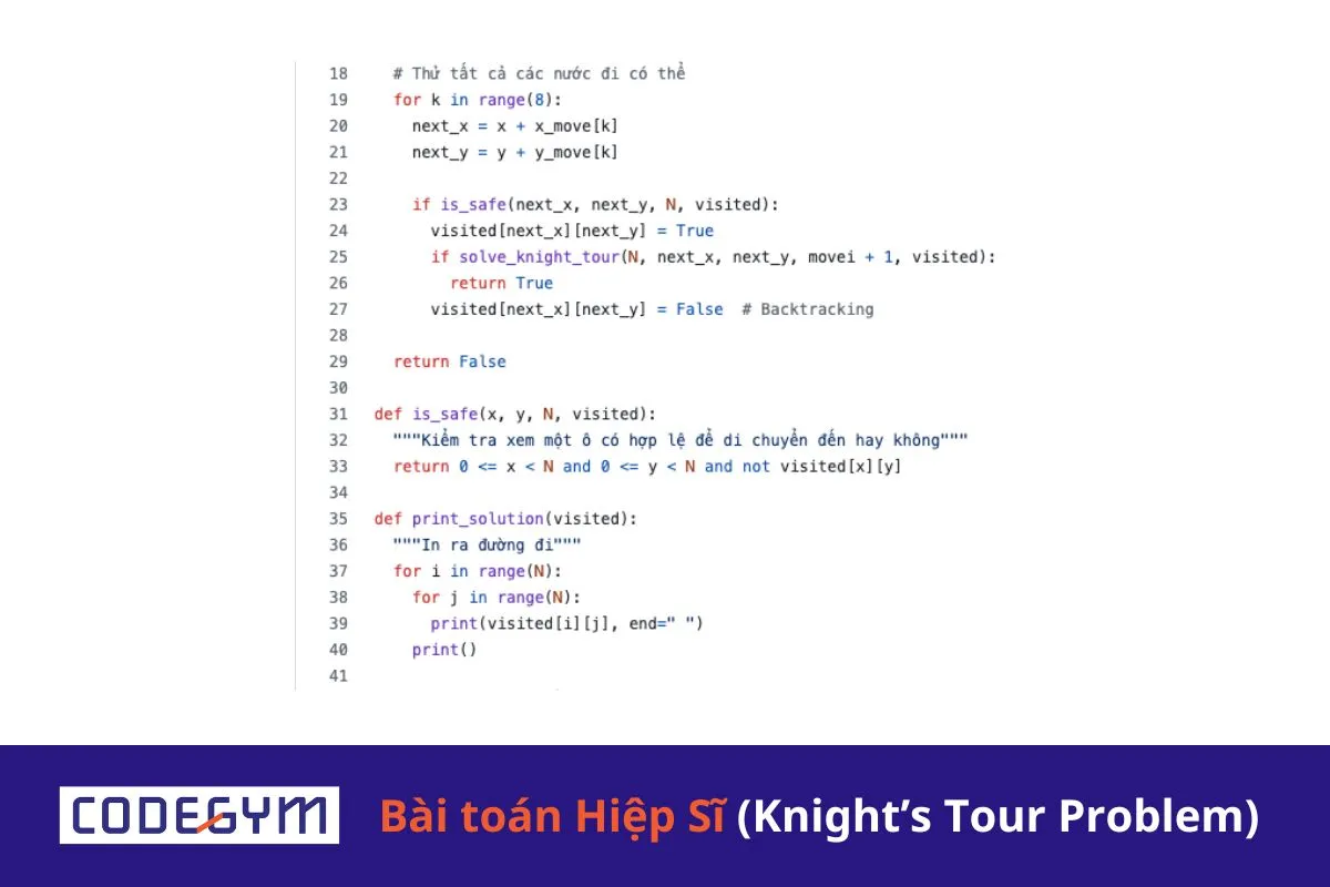 [Mỗi ngày 1 thuật toán] Bài toán Hiệp Sĩ - Mã đi tuần (Knight’s Tour Problem)