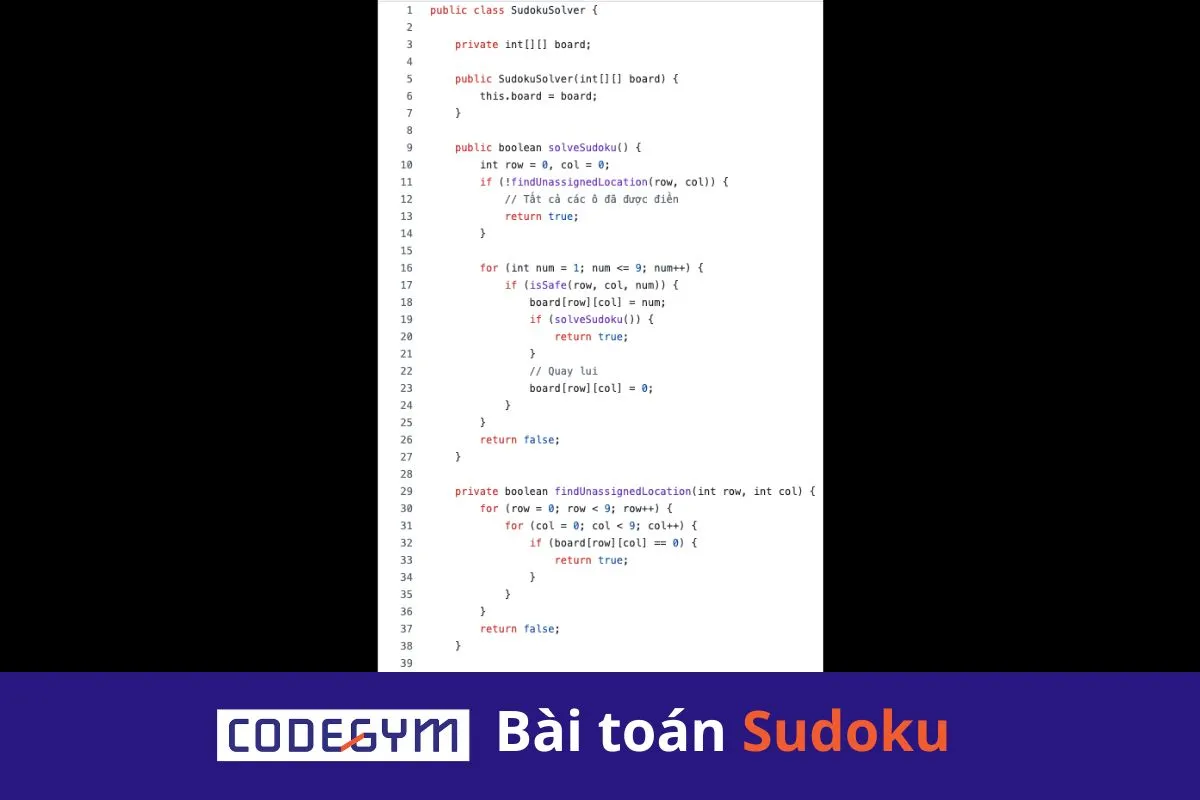 [Mỗi ngày 1 thuật toán] Bài toán Sudoku