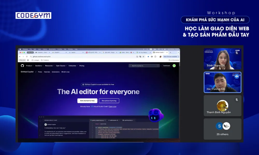Tổng kết workshop “Khám phá sức mạnh của AI: Học làm giao diện web và tạo sản phẩm đầu tay”